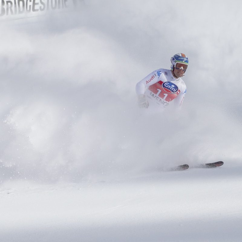 Man skiing